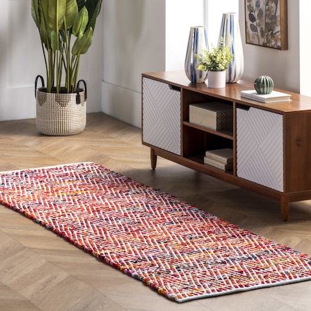 Nuloom Rochell Hand Woven Chevron Area Rug 2ft 6in x 8ft VIAG01A-2608